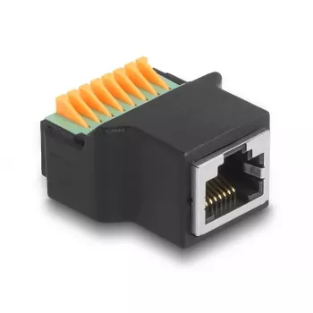 DeLOCK RJ45 moteriška jungtis prie gnybtų bloko adapteris juodas žalias 1 vnt.