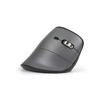 BakkerElkhuizen FastForward Pro pelė, dešinei rankai, vertikalus dizainas, optinė, RF belaidis + Bluetooth + USB Type-C, 5000 DPI, juoda, pilka