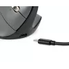 BakkerElkhuizen FastForward Pro pelė, dešinei rankai, vertikalus dizainas, optinė, RF belaidis + Bluetooth + USB Type-C, 5000 DPI, juoda, pilka