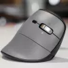 BakkerElkhuizen FastForward Pro pelė, dešinei rankai, vertikalus dizainas, optinė, RF belaidis + Bluetooth + USB Type-C, 5000 DPI, juoda, pilka