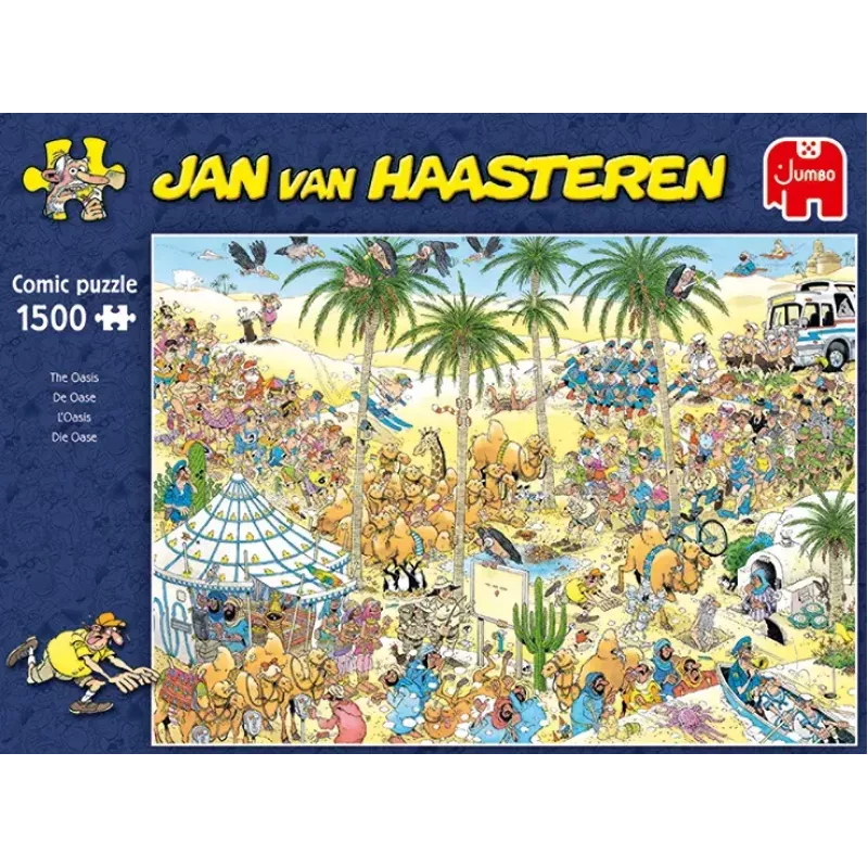Dėlionė Jumbo Jan van Haasteren The Oasis — 1500 dalių, 900×600 mm