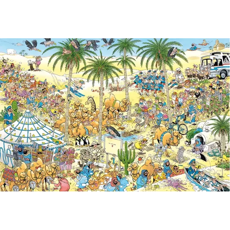Dėlionė Jumbo Jan van Haasteren The Oasis — 1500 dalių, 900×600 mm