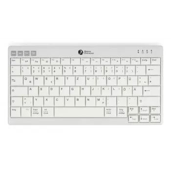 BakkerElkhuizen UltraBoard 950 V2 Wireless DE Qwertz, Tenkeyless (80–87 %), laidinis ir belaidis, USB + Bluetooth, žirkliniai klavišai, QWERTZ, tamsiai pilka, šviesiai pilka