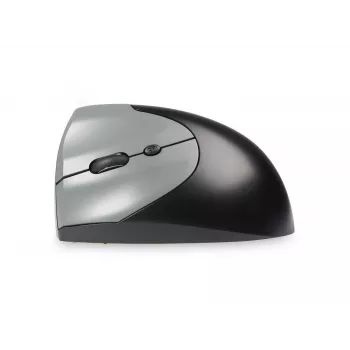 BakkerElkhuizen Handshake Mouse Left, kairiarankiams, vertikalus dizainas, optinis, RF belaidis + Bluetooth + USB Type-C, 6400 DPI, juoda, pilka