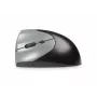 BakkerElkhuizen Handshake Mouse Left, kairiarankiams, vertikalus dizainas, optinis, RF belaidis + Bluetooth + USB Type-C, 6400 DPI, juoda, pilka