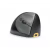 BakkerElkhuizen Handshake Mouse dešinei rankai, vertikalios konstrukcijos, optinis, RF belaidis + Bluetooth + USB Type-C, 6400 DPI, juoda, pilka