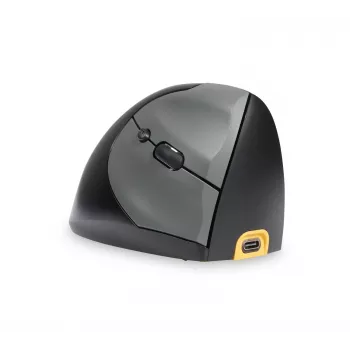 BakkerElkhuizen Handshake Mouse dešinei rankai, vertikalios konstrukcijos, optinis, RF belaidis + Bluetooth + USB Type-C, 6400 DPI, juoda, pilka