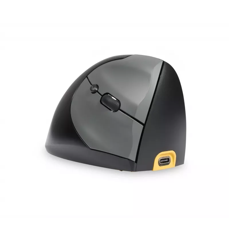 BakkerElkhuizen Handshake Mouse dešinei rankai, vertikalios konstrukcijos, optinis, RF belaidis + Bluetooth + USB Type-C, 6400 DPI, juoda, pilka