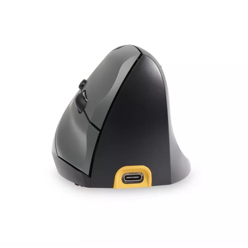 BakkerElkhuizen Handshake Mouse dešinei rankai, vertikalios konstrukcijos, optinis, RF belaidis + Bluetooth + USB Type-C, 6400 DPI, juoda, pilka