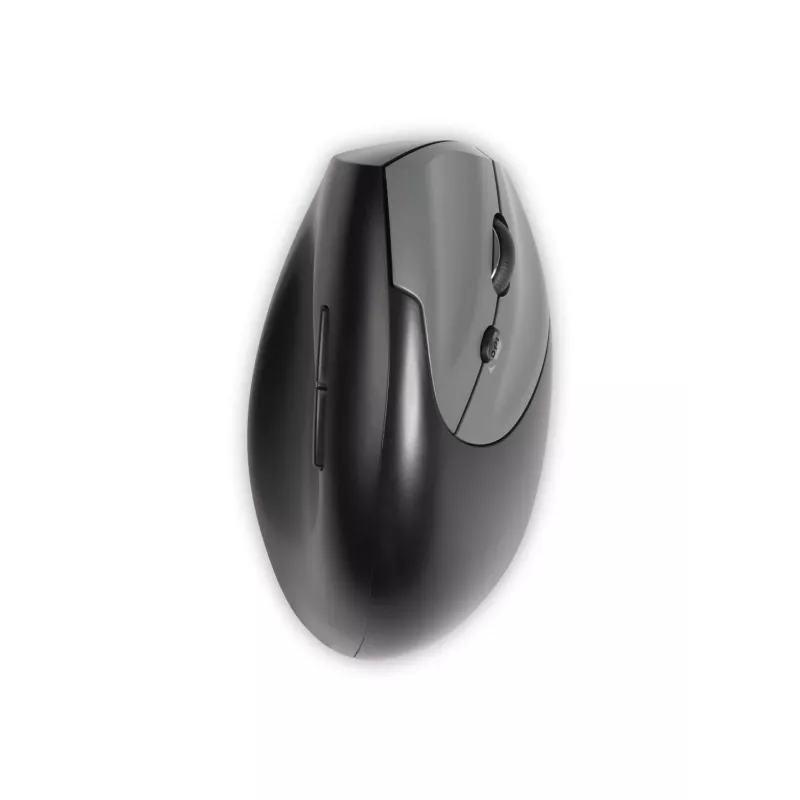 BakkerElkhuizen Handshake Mouse dešinei rankai, vertikalios konstrukcijos, optinis, RF belaidis + Bluetooth + USB Type-C, 6400 DPI, juoda, pilka