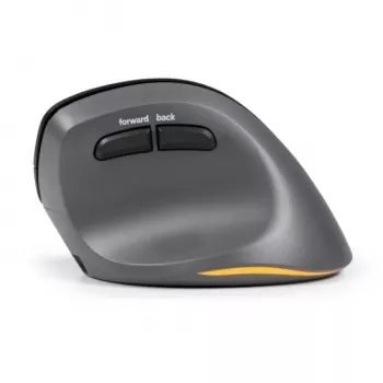 BakkerElkhuizen PRF Pro pelė dešinei rankai, vertikali, optinė, RF Wireless + Bluetooth + USB Type-C, 2400 DPI, juoda, pilka