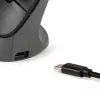 BakkerElkhuizen PRF Pro pelė dešinei rankai, vertikali, optinė, RF Wireless + Bluetooth + USB Type-C, 2400 DPI, juoda, pilka
