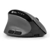 BakkerElkhuizen MidWay pelė kairiarankiams, vertikalaus dizaino, optinė, RF Wireless + Bluetooth + USB Type-C, 2400 DPI, pilka, juoda