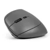 BakkerElkhuizen MidWay pelė kairiarankiams, vertikalaus dizaino, optinė, RF Wireless + Bluetooth + USB Type-C, 2400 DPI, pilka, juoda