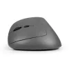 BakkerElkhuizen MidWay pelė kairiarankiams, vertikalaus dizaino, optinė, RF Wireless + Bluetooth + USB Type-C, 2400 DPI, pilka, juoda