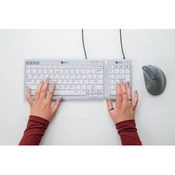 BakkerElkhuizen UltraBoard 955 V2 Numeric, USB, 22 klavišai, nešiojamam/ staliniam kompiuteriui, 1,5 m, tamsiai pilka, šviesiai pilka