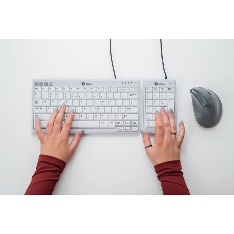 BakkerElkhuizen UltraBoard 955 V2 Numeric, USB, 22 klavišai, nešiojamam/ staliniam kompiuteriui, 1,5 m, tamsiai pilka, šviesiai pilka