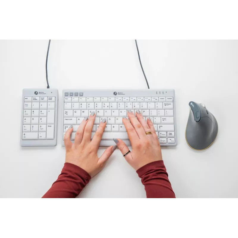 BakkerElkhuizen UltraBoard 955 V2 Numeric, USB, 22 klavišai, nešiojamam/ staliniam kompiuteriui, 1,5 m, tamsiai pilka, šviesiai pilka