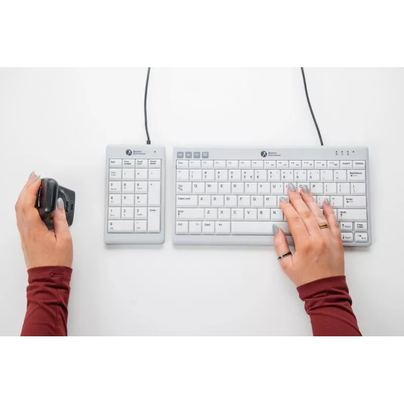 BakkerElkhuizen UltraBoard 955 V2 Numeric, USB, 22 klavišai, nešiojamam/ staliniam kompiuteriui, 1,5 m, tamsiai pilka, šviesiai pilka