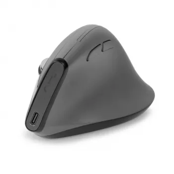 BakkerElkhuizen Grip Pro vertikali pelė, dešinei rankai, optinė, belaidė RF, 2400 DPI, pilka/juoda/geltona