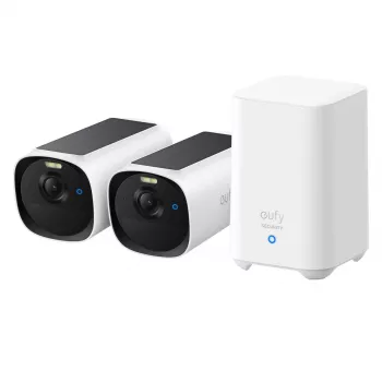 IP apsaugos bullet kamera Anker Eufy eufyCam E40 2 kamerų rinkinys su HomeBase S280, lauko, 2688×1520 px, 130° matymo kampas, montavimas ant sienos