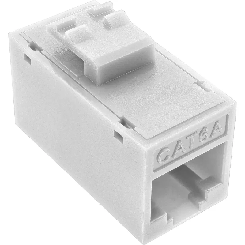 InLine Keystone RJ45 lizdas/kištukas, neekranuotas, Cat.6A, 8 vnt. pakuotė, balta