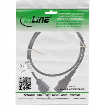 InLine 16951U maitinimo laidas juodas 1 m IEC C13 NEMA 5-15P