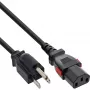 InLine 16952U maitinimo laidas juodas 2 m IEC C13 NEMA 5-15P