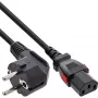 InLine 16954L maitinimo laidas 0.5 m IEC C13 CEE7/7 juodas