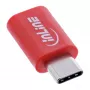 USB-C lyties keitiklis InLine 31650 — USB-C (kištukas) į USB-C (lizdas), raudonas, 0,003 kg