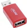 InLine 31653 USB duomenų blokatorius, adapteris iš USB-A kištuko į USB-A lizdą, 5 V 1,5 A