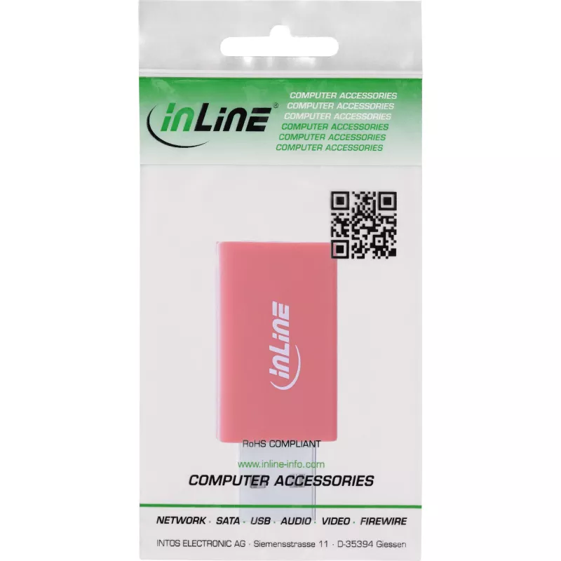 InLine 31653 USB duomenų blokatorius, adapteris iš USB-A kištuko į USB-A lizdą, 5 V 1,5 A