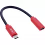 InLine 31654 USB-C lyties keitiklis, USB-C į USB-C, 0,2 m, raudonas