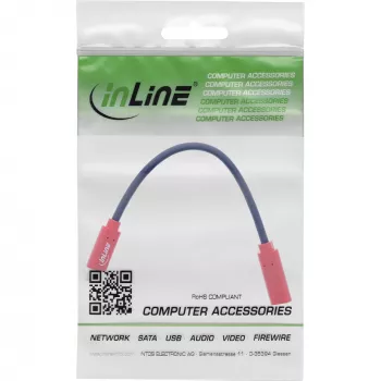 InLine 31654 USB-C lyties keitiklis, USB-C į USB-C, 0,2 m, raudonas