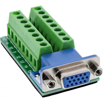 InLine 92503A VGA (HD15) gnybtų blokas, mėlynas, žalias