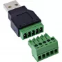 InLine 92504A USB-A / gnybtinis blokas 5 kontaktų juoda, žalia