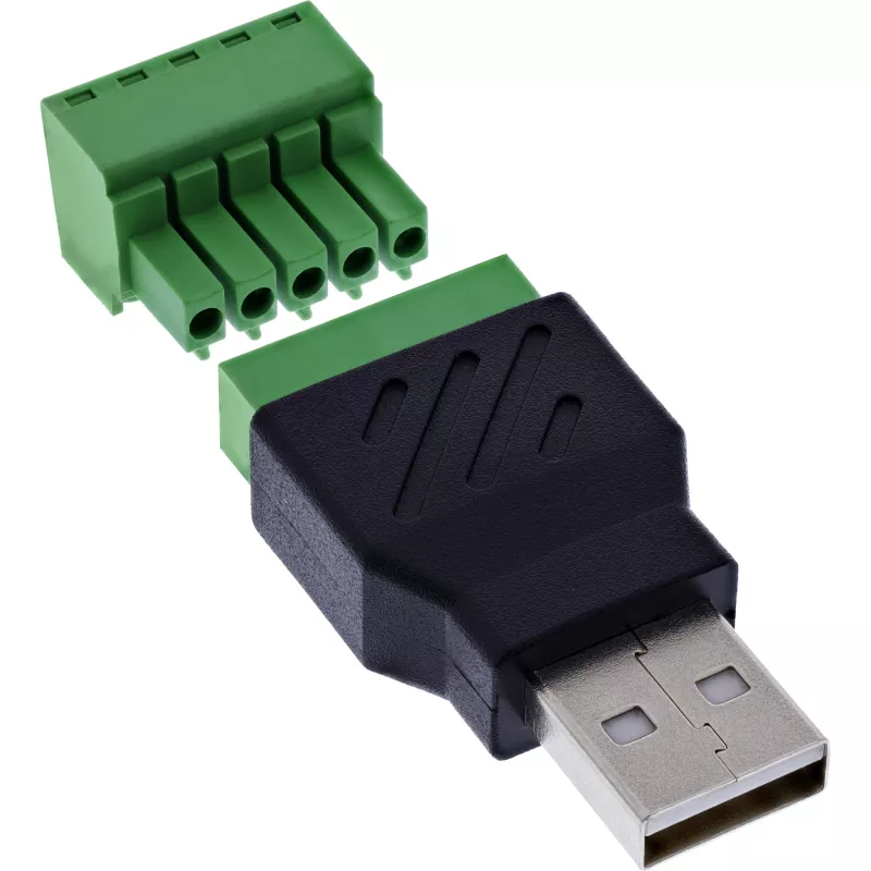 InLine 92504A USB-A / gnybtinis blokas 5 kontaktų juoda, žalia