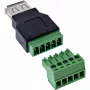 InLine 92504B USB-A į gnybtų bloką adapteris, 5 kontaktų, juodas/žalias