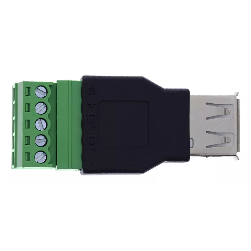 InLine 92504B USB-A į gnybtų bloką adapteris, 5 kontaktų, juodas/žalias