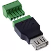 InLine 92504B USB-A į gnybtų bloką adapteris, 5 kontaktų, juodas/žalias