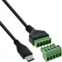 InLine 92504E laidas jungtis USB-C / gnybtų blokas, 5 kontaktų, juoda, žalia