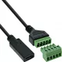 InLine 92504F laidas USB-C / gnybtų blokas, 5 kontaktų, juoda, žalia