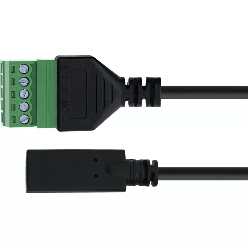 InLine 92504F laidas USB-C / gnybtų blokas, 5 kontaktų, juoda, žalia