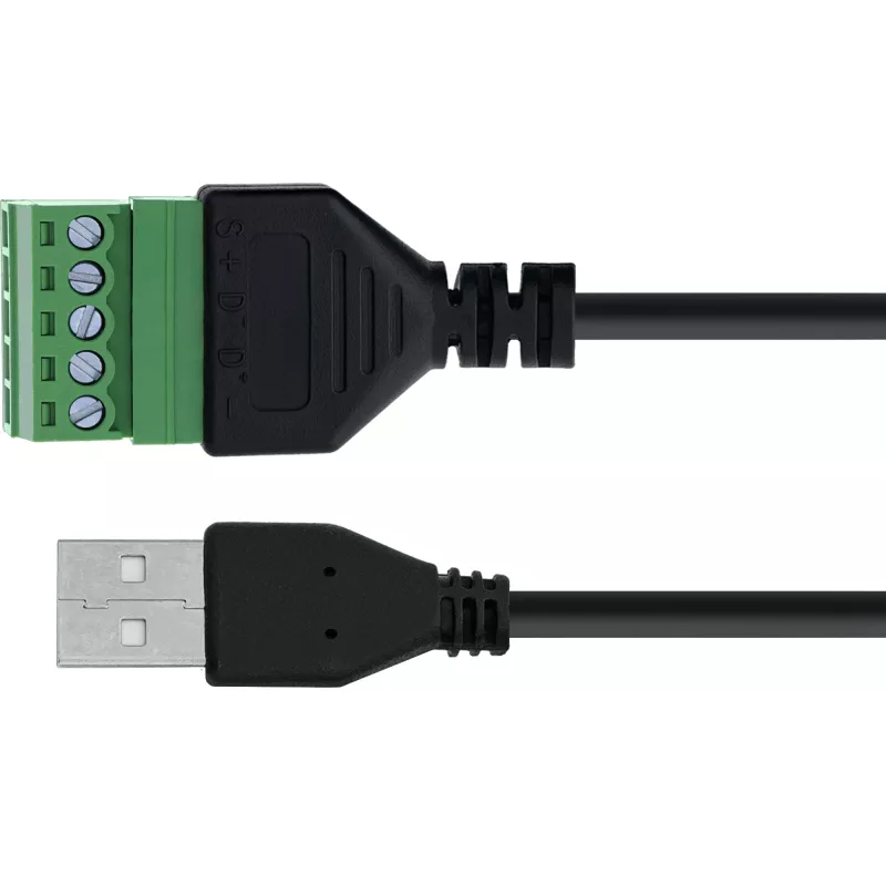 InLine 92504G USB-A / gnybtų blokas, 5 kontaktų, juodas, žalias
