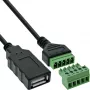 InLine 92504H USB-A / gnybtų blokas, 5 kontaktų, juodas, žalias