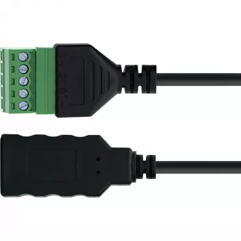 InLine 92504H USB-A / gnybtų blokas, 5 kontaktų, juodas, žalias