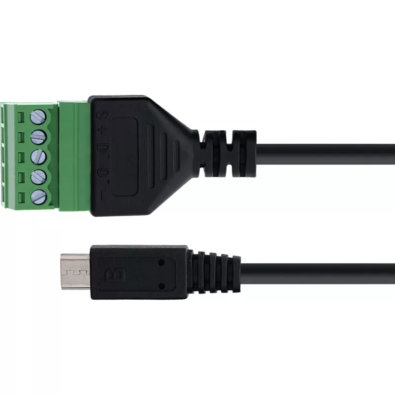 InLine 92504C laidas jungtis Micro USB / gnybtų blokas, 5 kontaktų, Juoda, Žalia