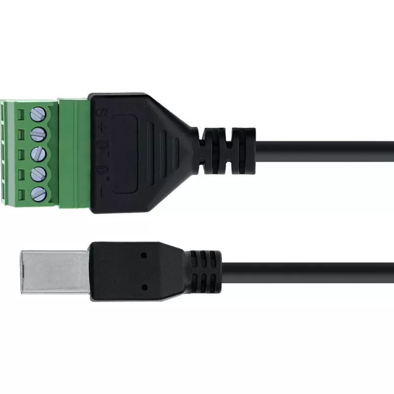 InLine 92504I laidas su USB-B / gnybtų bloku, 5 kontaktų, juoda, žalia
