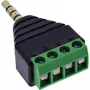 InLine 92504J 3,5 mm 4 kontaktų TRRS kištukas / gnybtų blokas 4 gnybtai, juoda, žalia
