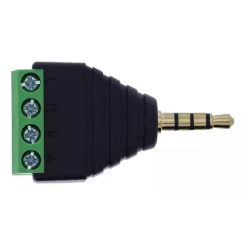 InLine 92504J 3,5 mm 4 kontaktų TRRS kištukas / gnybtų blokas 4 gnybtai, juoda, žalia